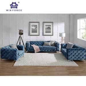 Presa di fabbrica 1 posto sedia turchia Design divani per il tempo libero in velluto moderno Love Seat <span class=keywords><strong>soggiorno</strong></span> divano Set mobili casa di lusso - Product Image 6