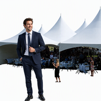 Tente Pinnacle à double couche 3x3, 4x4, 5x5, 6x6m, imperméable quatre saisons, avec structure en aluminium et revêtement PVC, idéale pour les mariages en plein air, les fêtes, les banquets de jardin