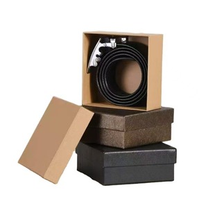 Caja de regalo rígida con tapa y base, logotipo personalizado, cinta de papel kraft, caja de embalaje para joyería y relojes - Product Image 1