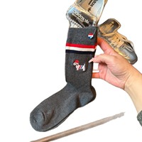 Chaussettes mi-mollet en coton boutonnées, style preppy, tendance, à rayures européennes, richement brodées, motif chiot TB, best-seller de l'été