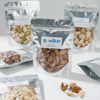 Pochette alimentaire réutilisable personnalisée, refermable, holographique, avec fermeture éclair, sac cadeau en Mylar avec fenêtre