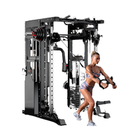 Station de musculation multifonction unisexe Smith Machine Cable Crossover pour haltérophilie musculation entraînement sportif