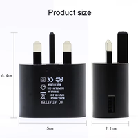 Chargeur mural USB simple 5V 2A pliable, chargeur domestique, adaptateur de prise UK 3 broches, adaptateur de voyage