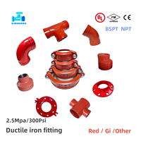 Raccord rainuré flexible en fonte ductile 2 pouces pour système d'incendie FM UL, raccord de tuyauterie de lutte contre l'incendie, coude rainuré