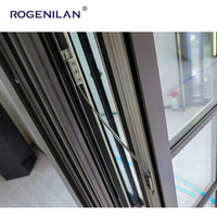 Ventanas abatibles de aluminio con rotura de puente térmico personalizadas modernas Pantalla plegable de doble panel de vidrio Low-E con triple aislamiento Energía insonorizada