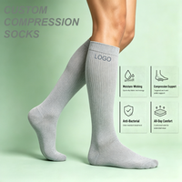 Chaussettes de compression pour hommes Marathon, chaussettes de sport en coton pour la course à pied et l'entraînement, logo de marque, chaussettes légères personnalisées