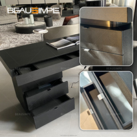 Ensemble de bureau et chaise de travail Carson italien simple, plateau en placage de chêne, haute qualité, minimaliste, moderne, pour bureau à domicile, ordinateur, écriture