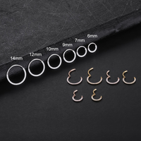 Implan kelas Titanium bagian berengsel segmen Hoop cincin hidung Helix telinga hidung Septum perhiasan tindik dengan maju menghadap Pave zircon
