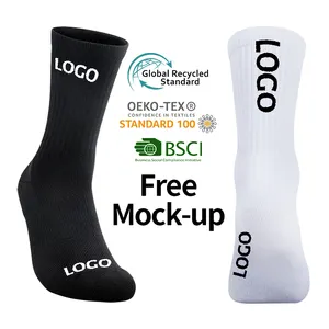 Soxtown-calcetines con logotipo personalizado bordado Unisex, medias blancas de tubo para correr, baloncesto y Deporte