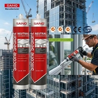 Sellador de Silicona de Curado Neutro de Alto Rendimiento SANVO, Pegamento de Construcción Resistente a la Intemperie SANVO para Ventanas de Vidrio y Metal