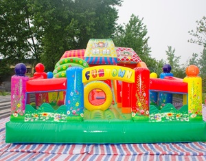 Château gonflable commercial 5x8m avec toboggan, mur d'escalade, château de saut géant en PVC pour les enfants, location pour fêtes en plein air - Product Image 5