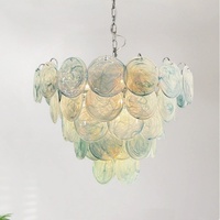 Coloré Murano Art Français À La Main Lustre En Verre Coloré Accessible De Luxe Vintage Style Médiéval pour Salon Plafond