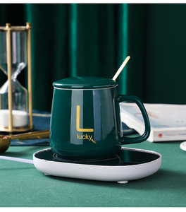 自動オン重力誘導マグオフィスデスク使用キャンドルウォーマー加熱プレートスマートコーヒーカップウォーマーセットサーモスタットカップ - Product Image 4