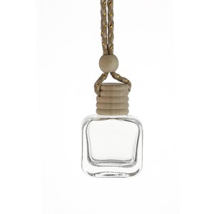 Purificador de aire de coche de cristal con tapa de madera de 5ml a 15ml, botella de Perfume colgante, forma cuadrada con tapón de rosca, difusor de Perfume para coche - Product Image 5