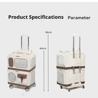 Chariot pour animaux de compagnie carré, grande capacité, respirant, double couche, fermeture éclair, écologique, pliable, portable, sac de voyage pour plusieurs chats ou chiens, 15 kg