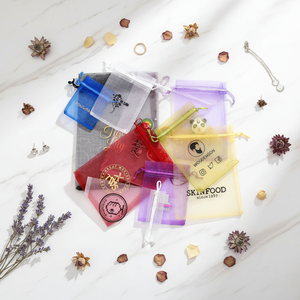 Sacs à cordon en <span class=keywords><strong>organza</strong></span> personnalisés en gros avec logo, pochettes réutilisables, petits emballages cadeaux pour cosmétiques/bonbons/sucres/vin/parfums - Product Image 2