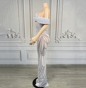 Novance Y5030 Abito Lungo Elegante con Strass e Perle per <span class=keywords><strong>Donna</strong></span>, Vestito da Sera Formale, Abito da Cerimonia per Signore - Product Image 4