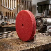 Disque de polissage rouge 8x1 pouce (200mm) en fibre de nylon, à profil convolutoire, 5P 7P 9P 12P, pour acier inoxydable