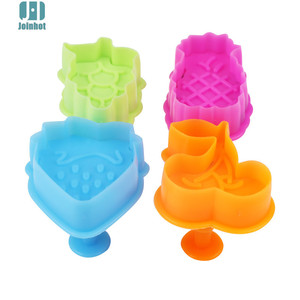 Fruit Spring Mold 4Pcs Cookie Cutter Set For Cake Making Cartoon Shape 3D Fondant Pressing Mold 4.5cm 5cm Size - Product Image 3