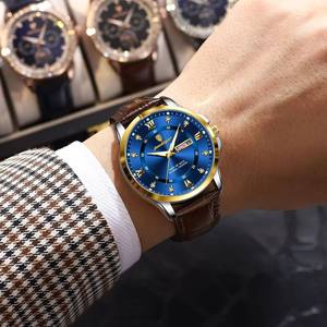 Orologio da 855 POEDAGAR per uomo <span class=keywords><strong>di</strong></span> lusso elegante orologio da uomo impermeabile a doppio calendario da uomo con luce notturna luminosa - Product Image 2