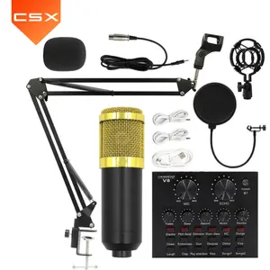 CSX BM800 KSH3 Équipement de podcast Microphone de studio d'enregistrement Carte son de flux en direct Haut-parleur RVB Mixeur audio Cartes son