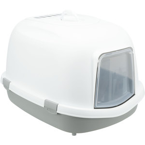Bac à litière pour chat Primo Xxl avec couvercle 56 x 47 x 71 cm gris blanc - Product Image 1