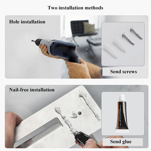 Étagère de douche autocollante en acier inoxydable noir mat, porte-shampoing pour salle de bain - Product Image 4
