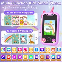 Jouet électronique OEM Unicorn, double caméra, photo, vidéo, jeu, musique, petit mini téléphone portable intelligent pour enfants, cadeau de Noël