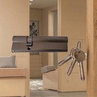 Serrure à mortaise anti-perçage YIGE en cuivre massif nickel satiné noir 100 mm, durable, avec cylindre à 3 clés pour PVC/bois, vente directe usine