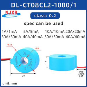 Transformador de Corriente Toroidal NJXSE DL-CT08CL2 1000/1 2000/1 CA 1A 5A 10A 20A 30A 50A 60A - Product Image 5