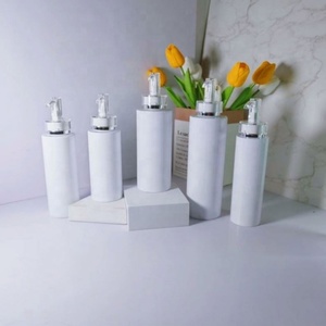 24 Teeth White PET Flat Shoulder Plastic <b>Bottle</b> With Acrylic Pump Head Lotion <b>Bottle</b> - Product Image 5