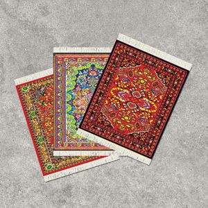 Lot de 4 dessous-de-verre en tissu absorbant et caoutchouc, style tapis turc oriental, pour cuisine et salle à manger, protection anti-déversement - Product Image 5