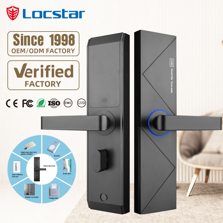 Locstar New Design Wooden Door RFID Hotel Card Door Lock System Card ...