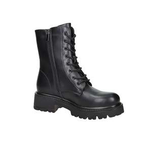 Bottines pour filles 4Us Paciotti 4BX119 en cuir noir à lacets style plateforme - Product Image 5