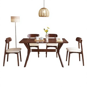Mesa de Comedor Moderna de Madera Maciza, Mesa de Cocina Rectangular de Madera, Muebles para Sala de Estar, Apartamento, Hotel - Product Image 2