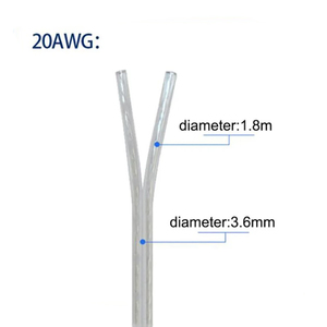 สายไฟฟ้าทองแดงเคลือบดีบุกแบบยืดหยุ่น 2 แกน ขนาด 28/26/24/22/20/18AWG 2468 สายเคเบิลแบบขนานโปร่งใสสำหรับไฟ LED และแหล่งจ่ายไฟ DC - Product Image 5