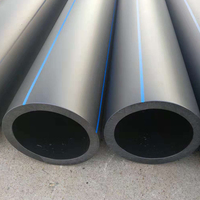 Tuyau en polyéthylène haute densité (PEHD) flexible, haute pression, durable, qualité PE100, DN16-DN1600, noir à rayures bleues, pour l'eau