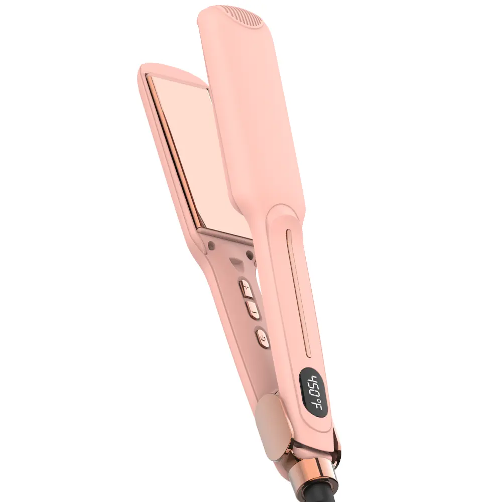 New Custom Color Hair Straightener Professional Electric Fast Heating LCD Display Ionic Infrared Titanium Hair Straightener