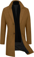 Manteau Trench en Laine pour Homme Yimai, Coupe Slim, Double Boutonnage, Imperméable, Épais, Vêtement d'Hiver