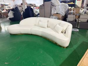 Juego de Sofás Curvos de Tela Italiana de Lujo Disen, Convertible, Convencional, de Franela, para Hoteles, Villas, Apartamentos, Modular - Product Image 4