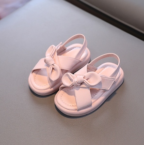 Sandales pour filles à semelles souples, sandales de plage pour enfants avec nœud - Product Image 2