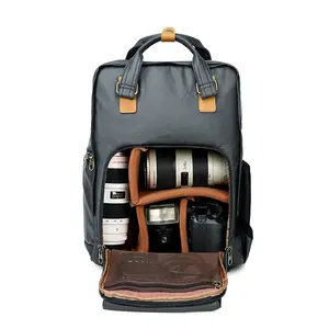 Large Capacity Custom Camera Bags for Photography Waxed Canvas Backpacks Travel Waterproof Video Camera Bag Camera Backpack