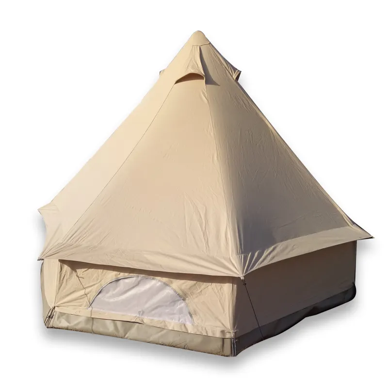 Luxury Heavy Duty Canvas Bell Tent Lều Sang Trọng Bên Glamping Tất Cả Thời Tiết Canvas Wall Lều