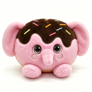 Peluche personnalisée en forme d'éléphant, peluche donut, peluche animal alimentaire, peluche éléphant, peluche dessert - Product Image 1