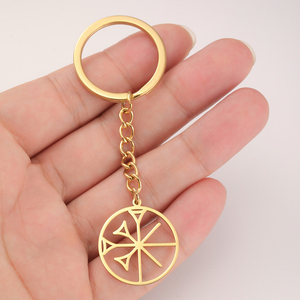 Myshape Ancien Dieu Sumérien Anu Symbole Cunéiforme Porte-clés en acier inoxydable Porte-clés Protection Amulette Accessoires - Product Image 1