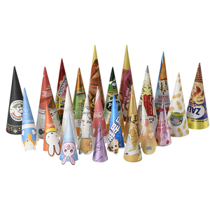 Envelopper un cône à <span class=keywords><strong>glace</strong></span> <span class=keywords><strong>en</strong></span> <span class=keywords><strong>papier</strong></span> avec du <span class=keywords><strong>papier</strong></span> blanc enduit - Product Image 3