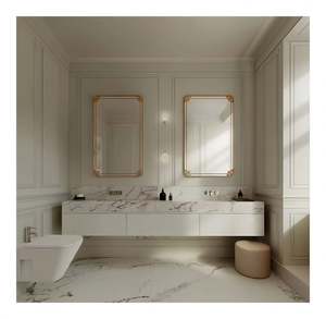 Mueble de Baño de Diseño Personalizado de Alta Gama Estilo Hotel de Lujo Francés con Espejo Inteligente - Product Image 1