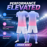 Ensemble de maillots de football pour hommes adultes, dégradé de couleurs, uniforme de football, séchage rapide, col en V, uniforme de football multicolores