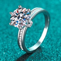 Bague de fiançailles en diamant à succès, moissanite circulaire de 3,0 carats en argent sterling S925, bijoux élégants, vente chaude