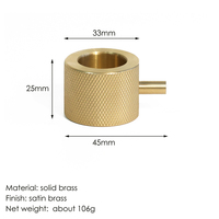 Bouton de meuble cylindrique moleté en laiton massif, poignée de tiroir creuse texturée pour armoire de cuisine, quincaillerie de meuble